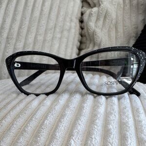 Black Sparkle Cat-Eye Glasses